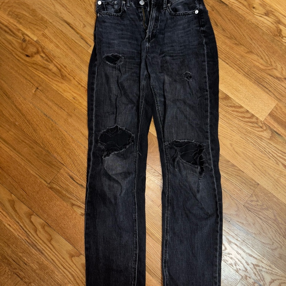 Distressed Black Jeans